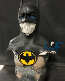 batman jla version justice league costume cosplay mask/cowl suit screen print tactical mask and version, superman vs batman armor logo emblem