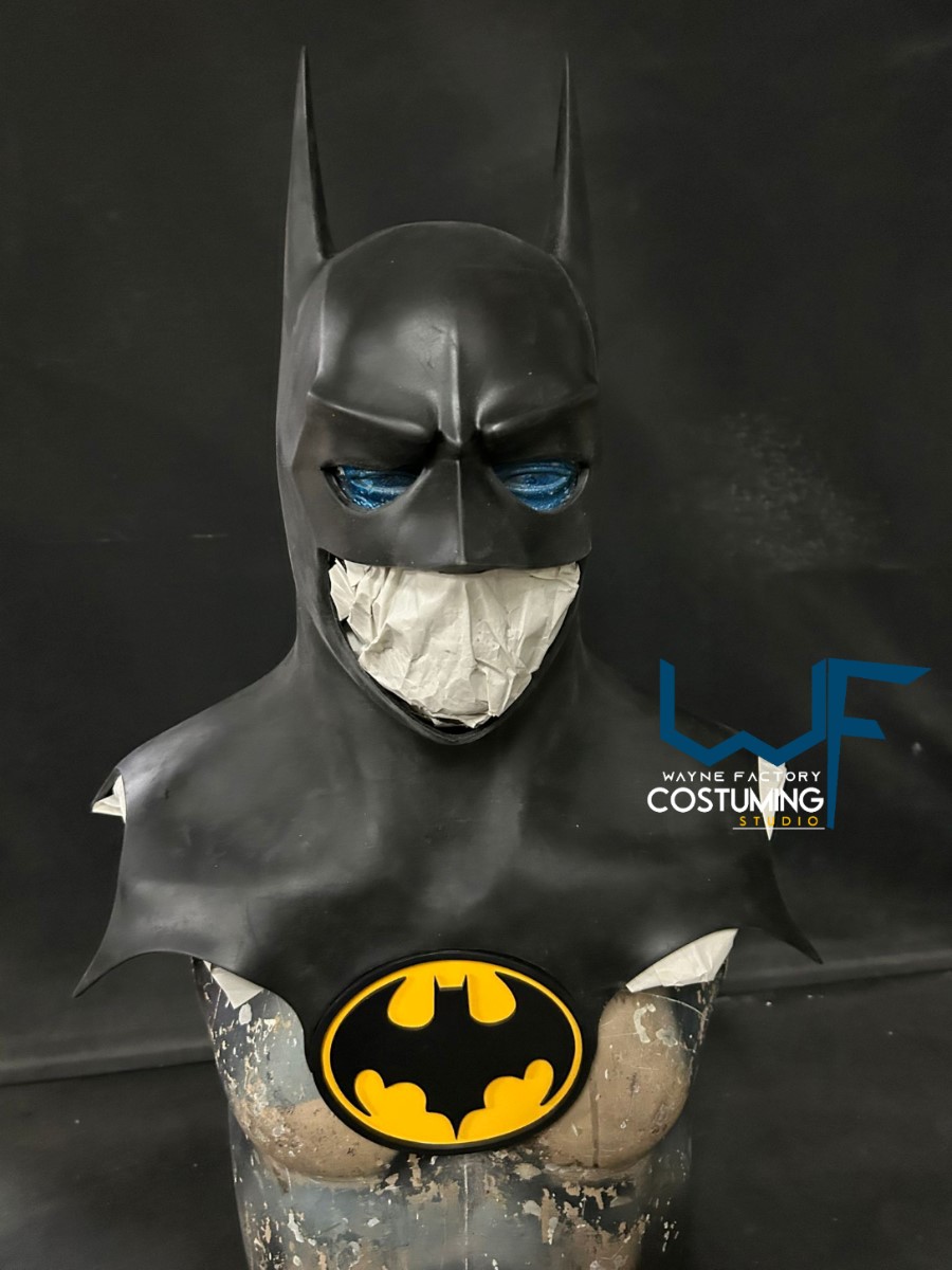 batman jla version justice league costume cosplay mask/cowl suit screen print tactical mask and version, superman vs batman armor logo emblem