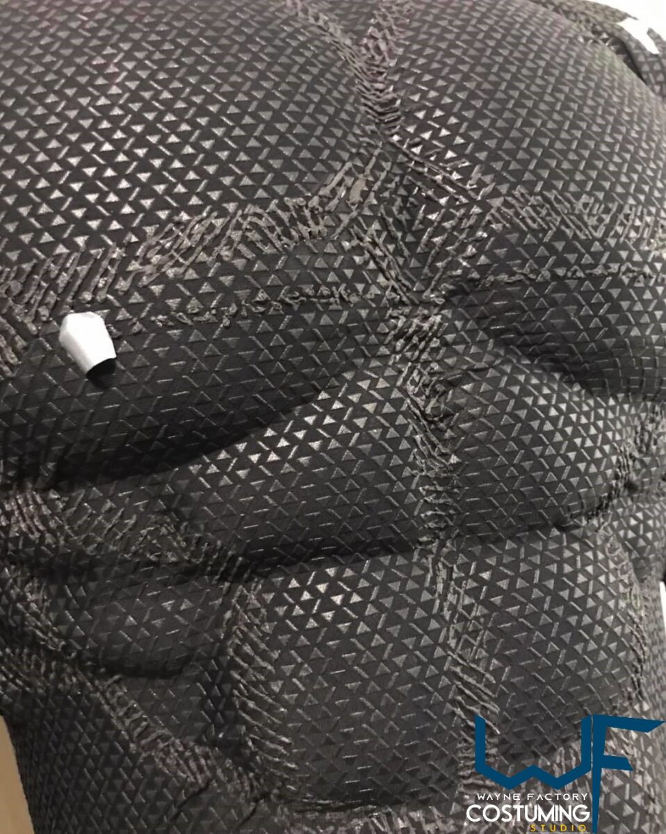 black panther wakanda costume cosplay with screen print and rubber cast parts Avengers marvel inspired