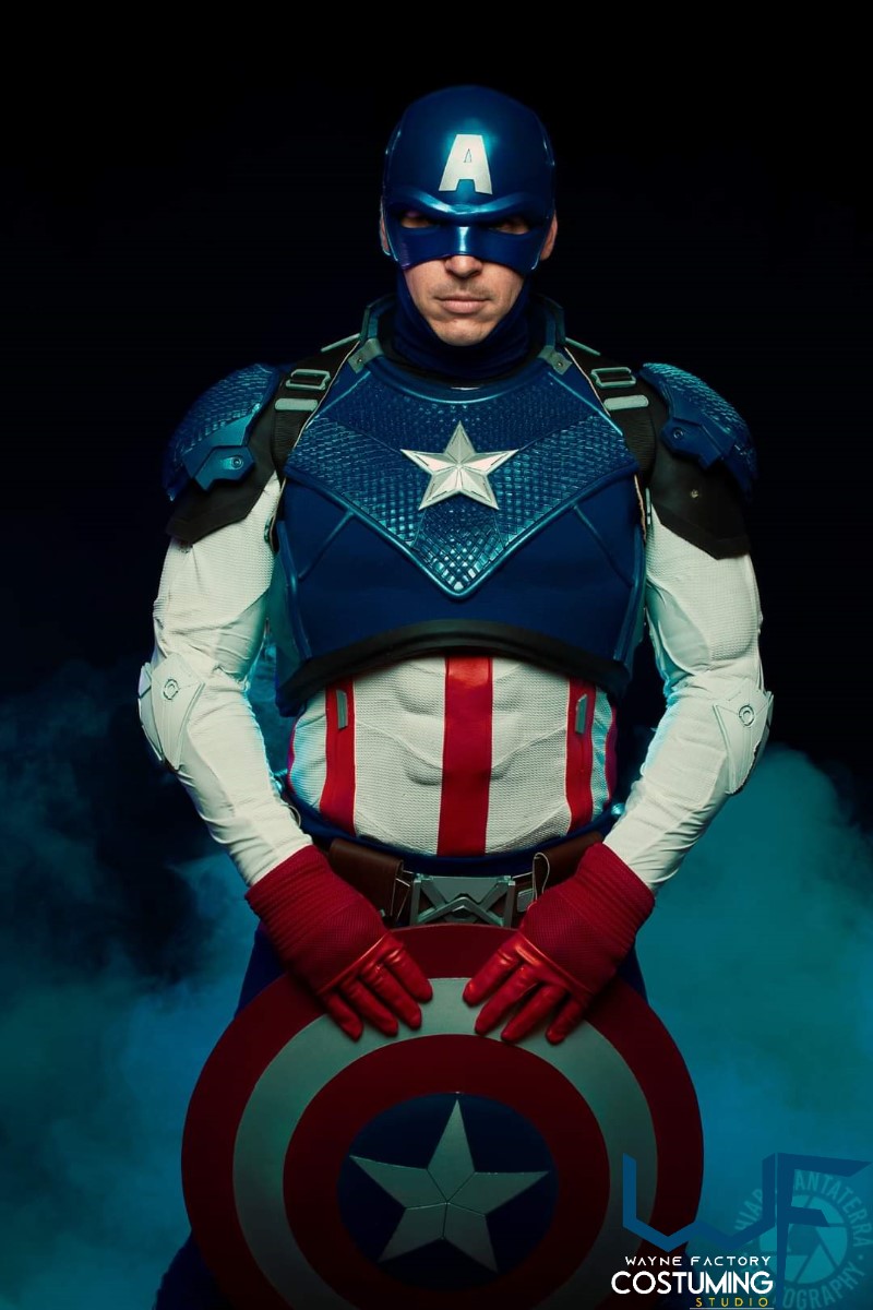 captain america avengers custom costume version cap original marvel comics cosplay inspired helmet belt harness shield