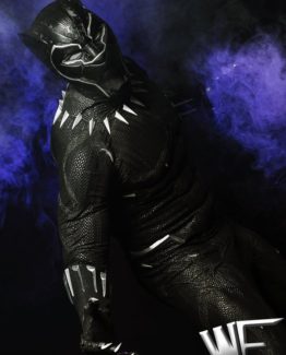 black panther costume with screen print and helmet