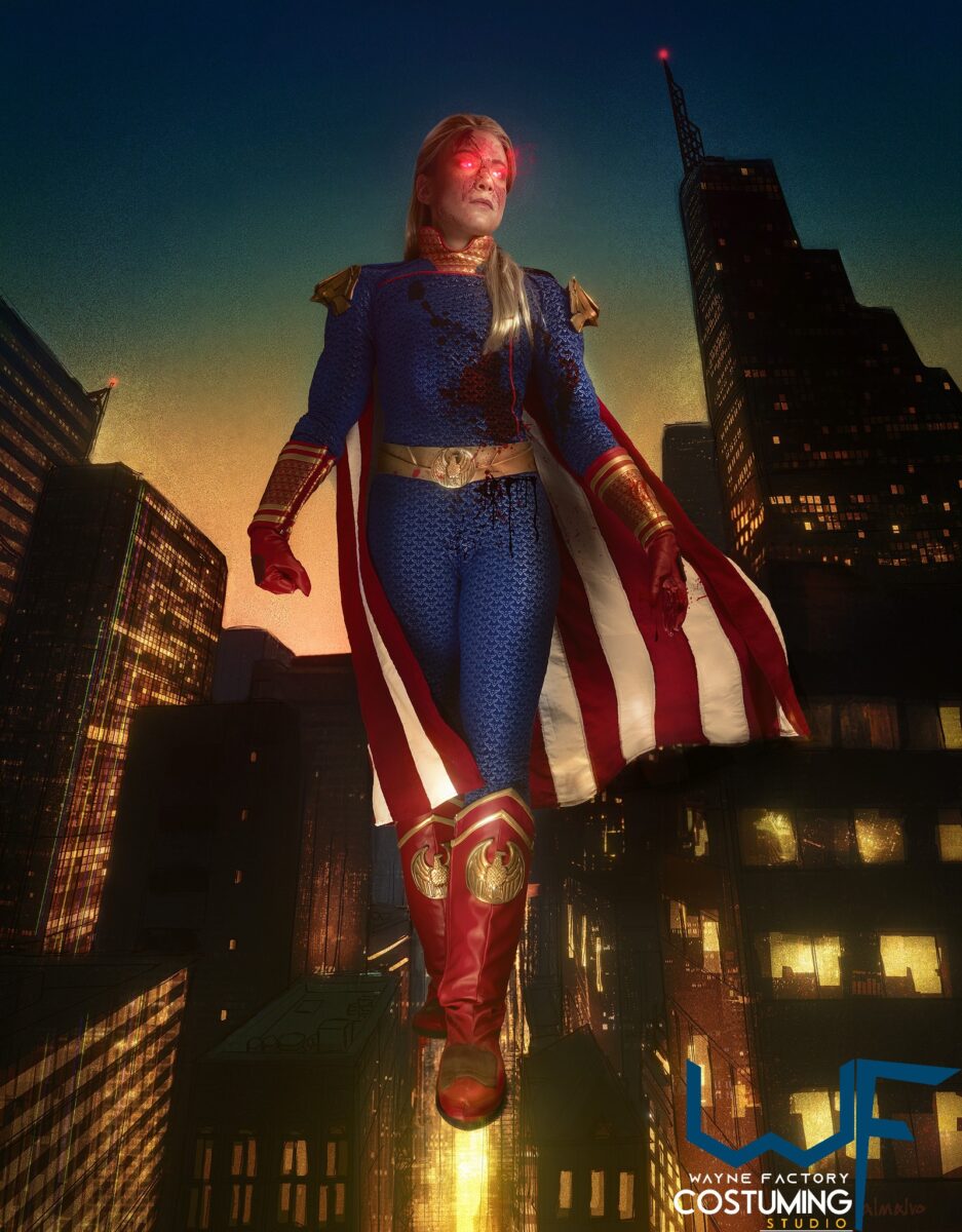 homelander cosplay props and costume inspired amazon series the boys screen printed