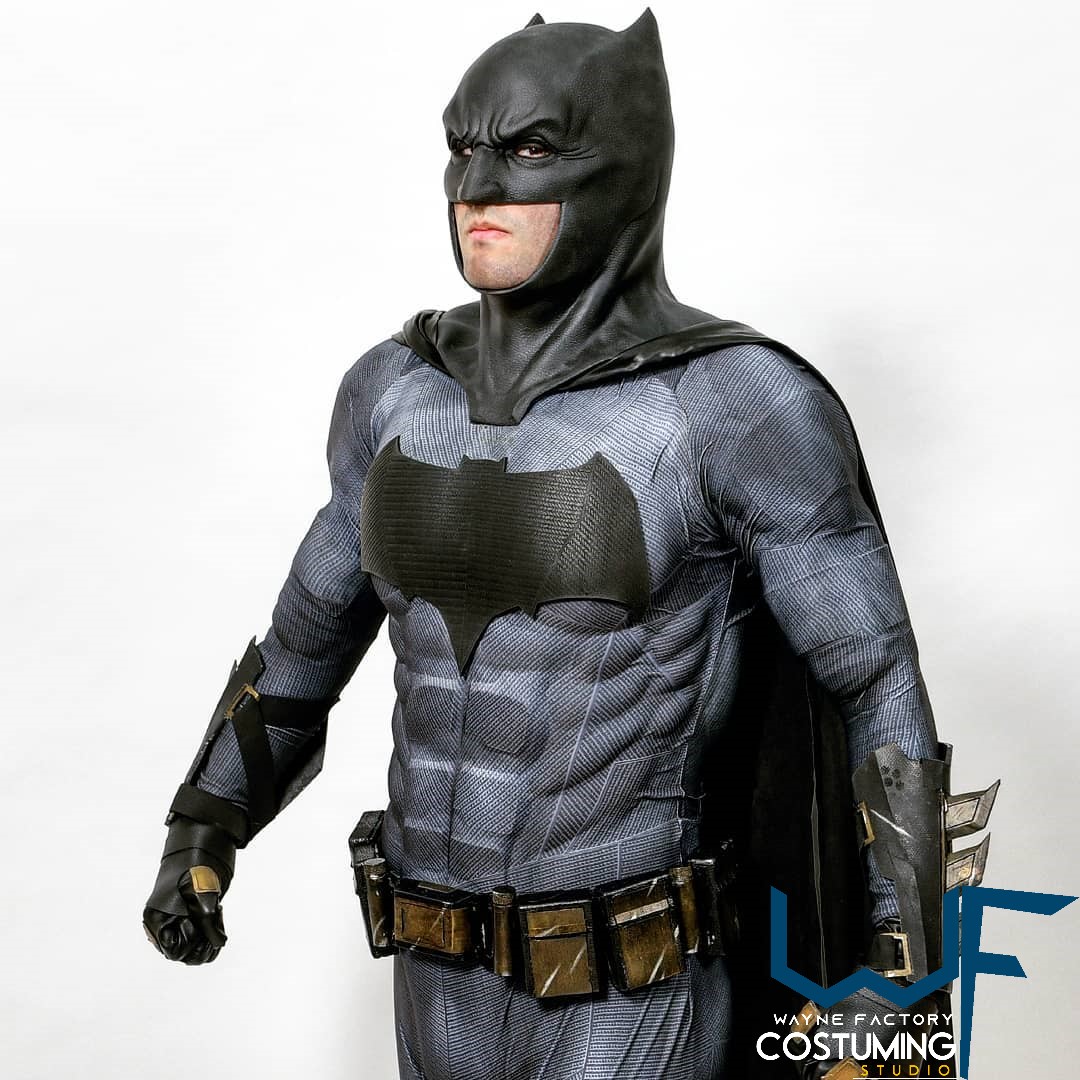 batman jla version justice league costume cosplay mask/cowl suit screen print tactical mask and version, superman vs batman armor logo emblem