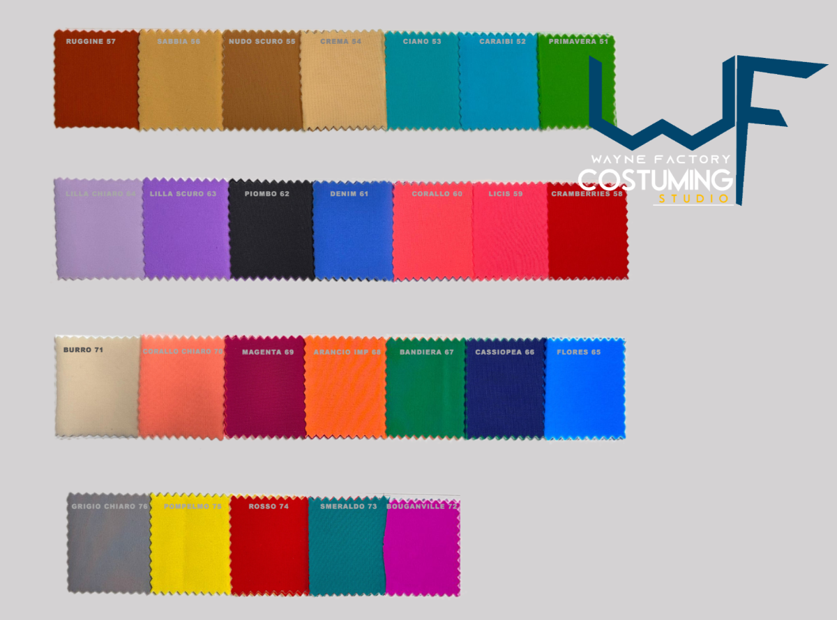 Lycra/Spandex Matte- BIELASTIC and stretchable 4 way Stretch 56 colors always available. 100% Made In Italy.