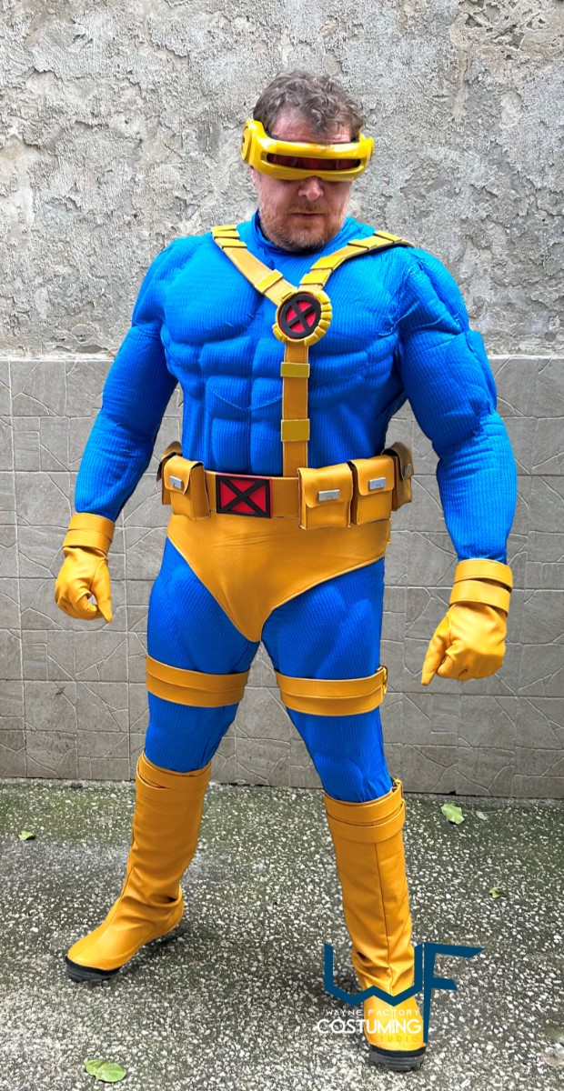 cyclops xmen cosplay costume inspired marvel comics version xman suit muscle screen print fabric