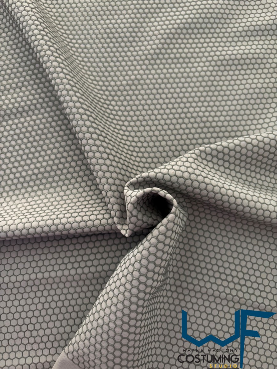 honey comb pattern texture screen printed fabric spandex lycra for cosplay and superhero elastic stretch tiles costume