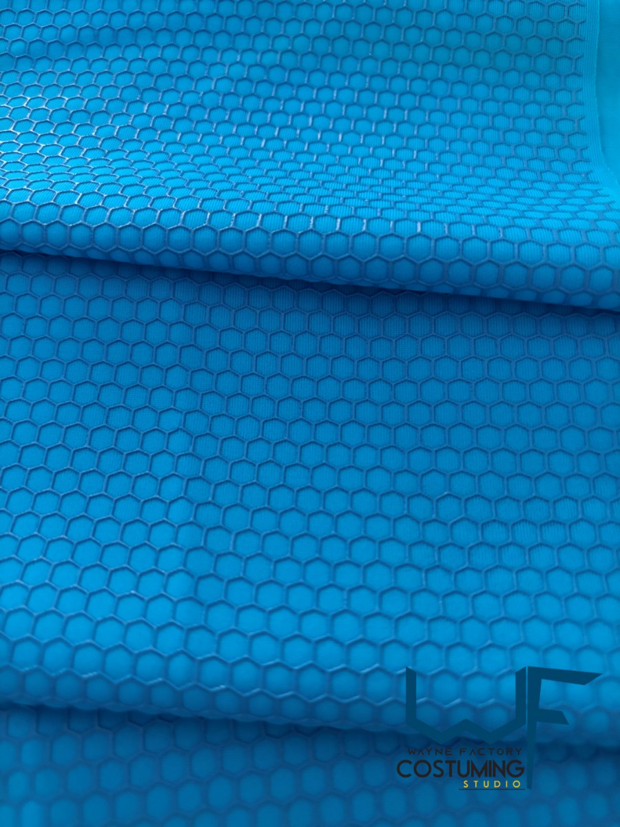 honey comb pattern texture screen printed fabric spandex lycra for cosplay and superhero elastic stretch tiles costume
