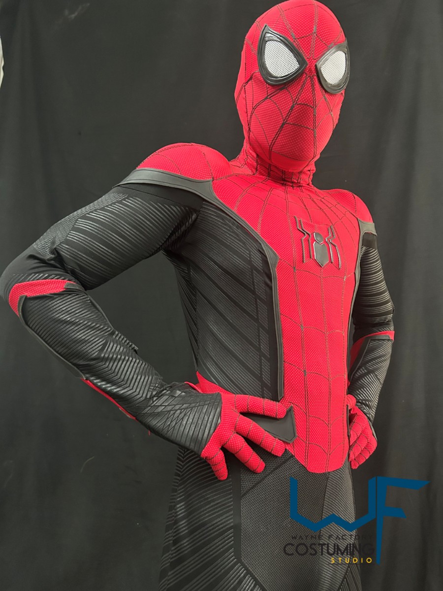 spiderman far from home costume cosplay with screen print fabrics marvelc comics cinematic costuming