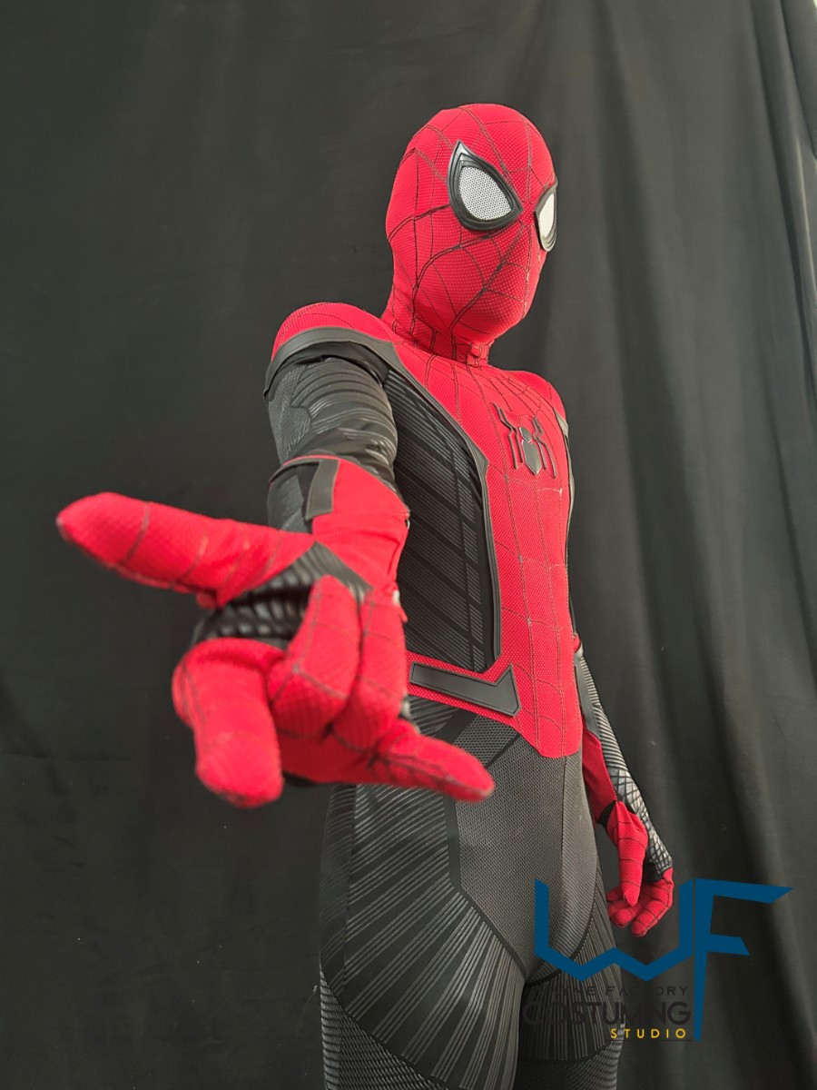 spiderman far from home costume cosplay with screen print fabrics marvelc comics cinematic costuming