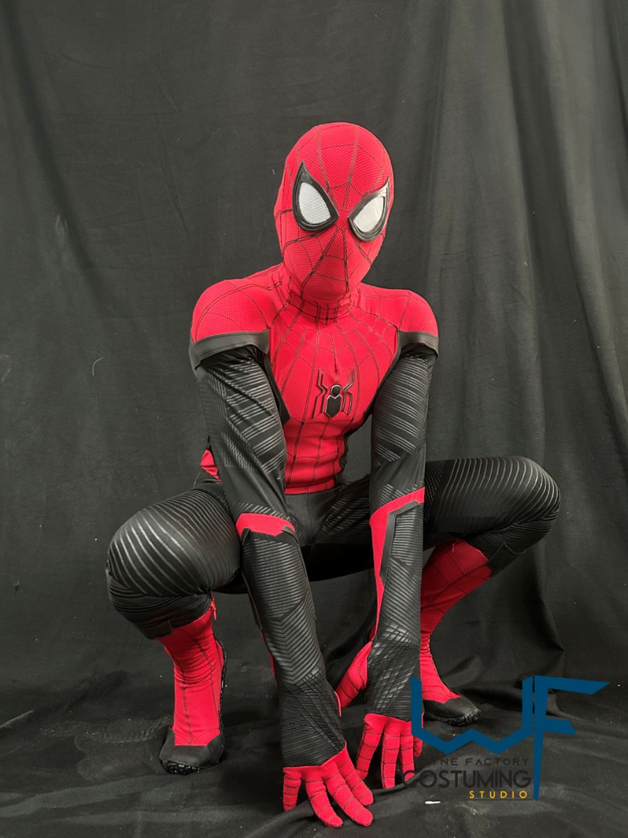 spiderman far from home costume cosplay with screen print fabrics marvelc comics cinematic costuming