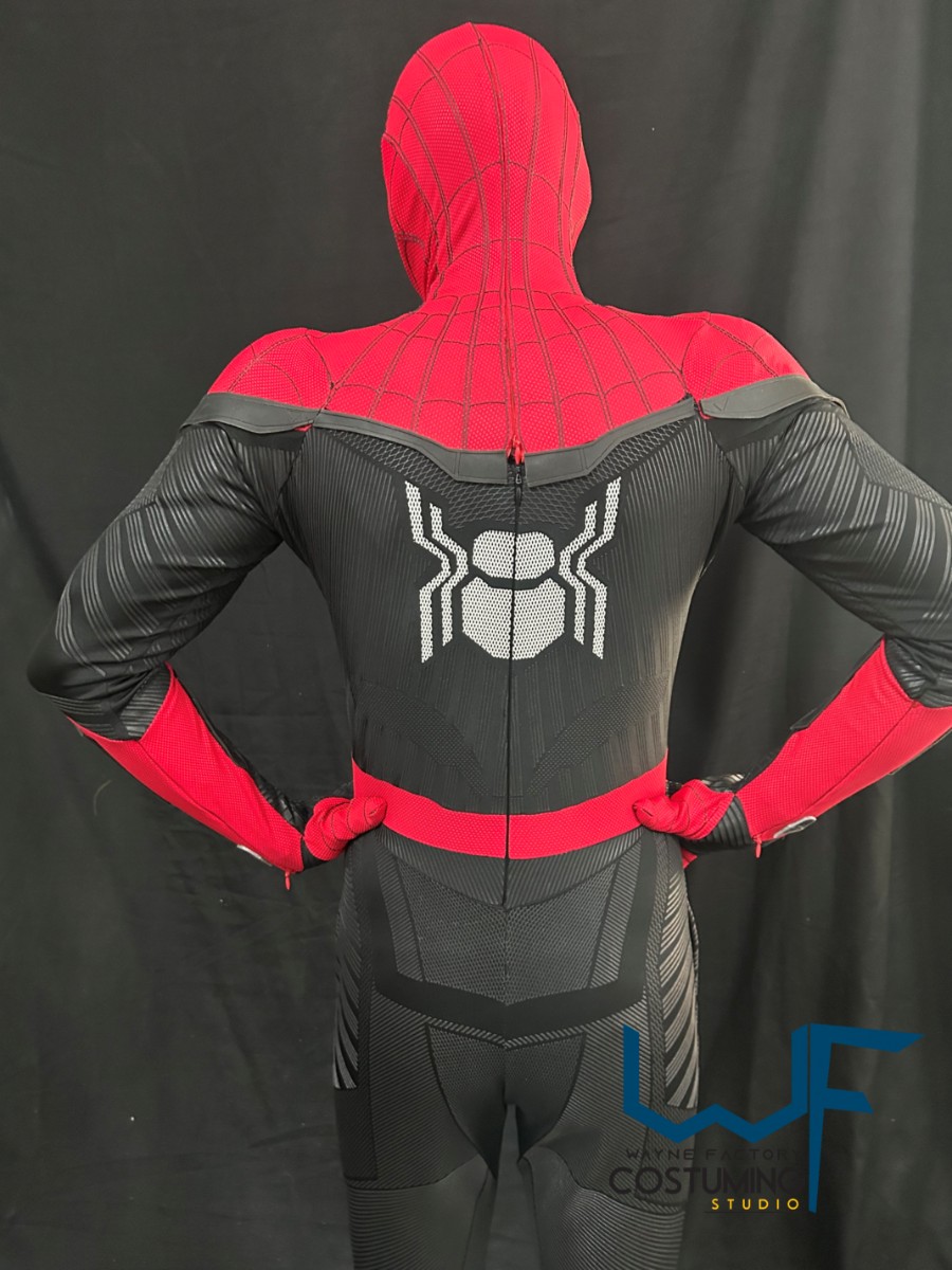 spiderman far from home costume cosplay with screen print fabrics marvelc comics cinematic costuming