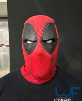 deadpool mask hood cowls with screen printed fabric elastic, with eyes resin cast with expression marvel comincs cosplay costume props