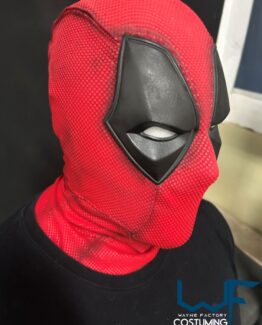 deadpool mask hood cowls with screen printed fabric elastic, with eyes resin cast with expression marvel comincs cosplay costume props