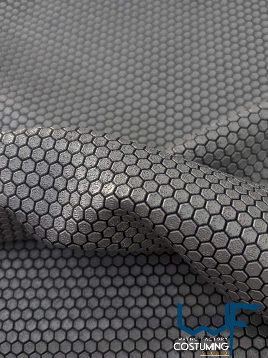 honey comb full fabric silicon ink rised reliefs pattern texture screen printed fabric spandex lycra for cosplay and superhero costume studio cinema elastic stretch tiles costume