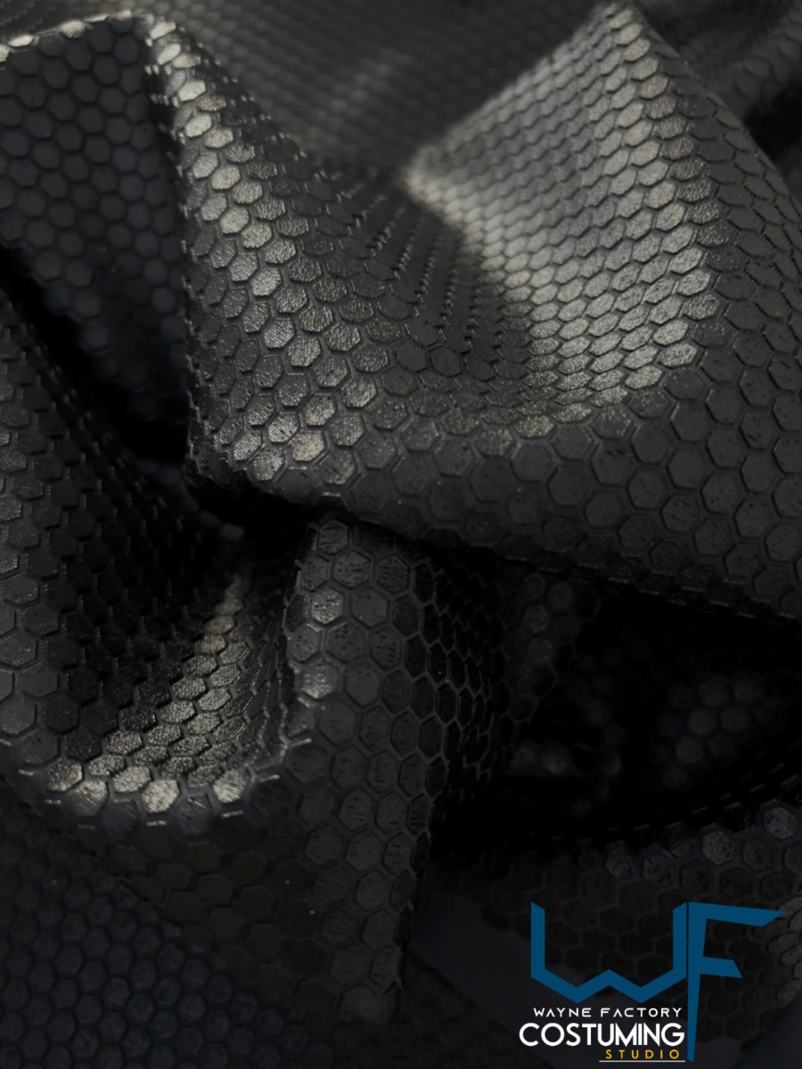 honey comb full fabric silicon ink rised reliefs pattern texture screen printed fabric spandex lycra for cosplay and superhero costume studio cinema elastic stretch tiles costume